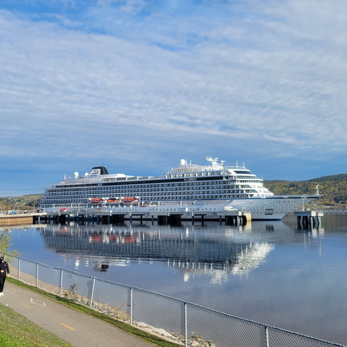 Cruise ship at the port of La Baie
