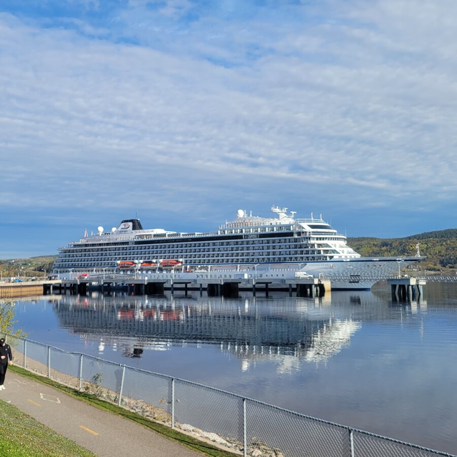 Cruise ship at the port of La Baie