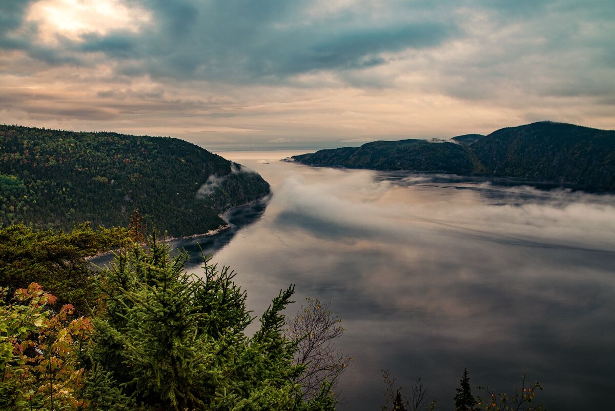 Vue aérienne du Fjord du Saguenay