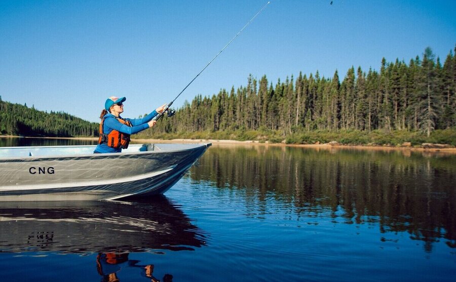 Fisherman in a rowboat