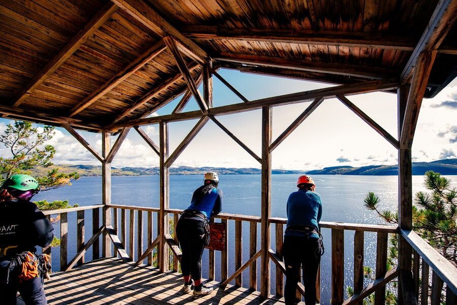People in a gazebo