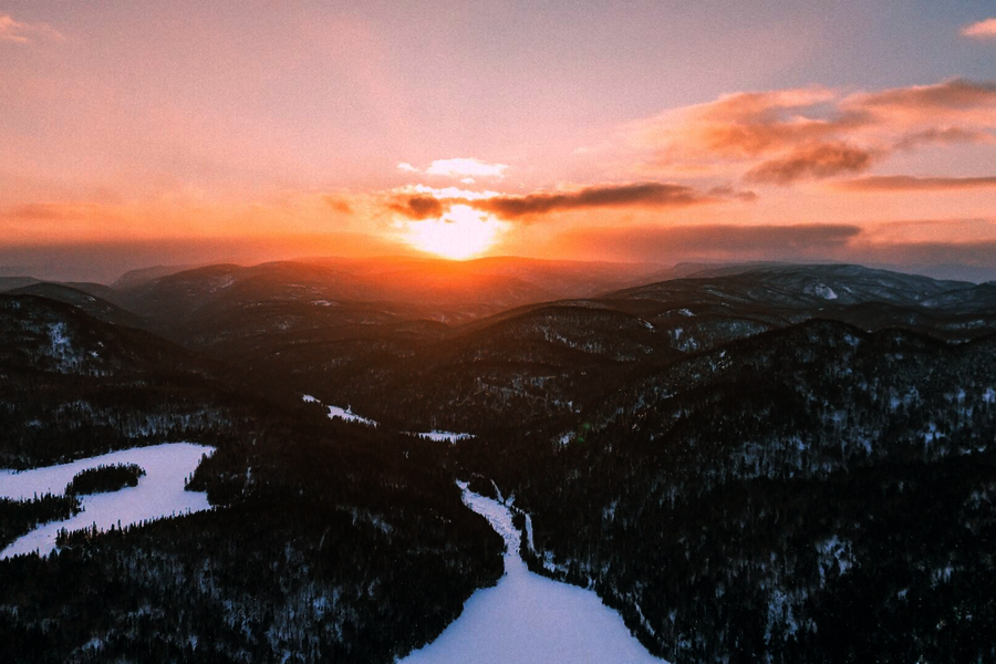 Coucher de soleil au Domaine Lac Brouillard