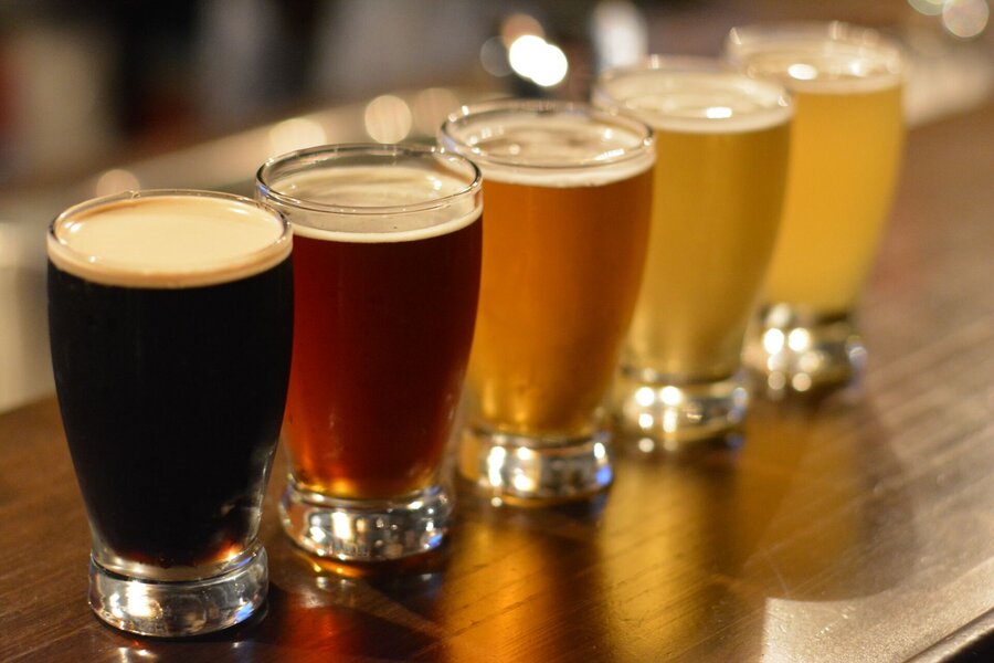 Palette de dégustation de bières artisanales variées